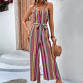 Striped Resort Halter Jumpsuit