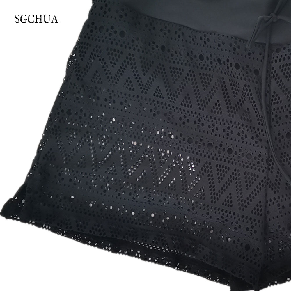 Lace Swim Shorts