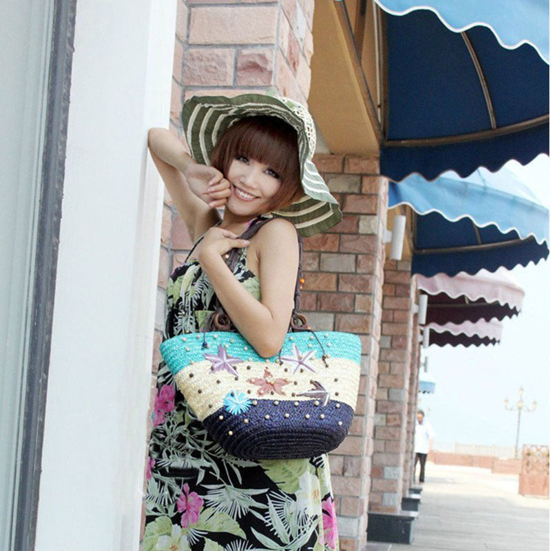 Starfish Woven Straw Tote