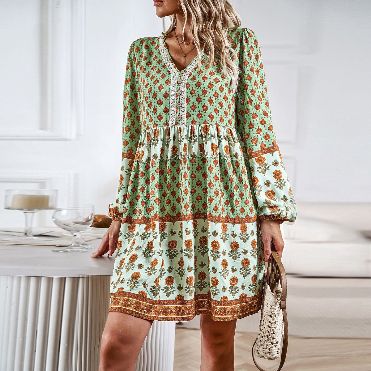 Casual Boho Midi Dress