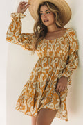 Paisley Long Sleeve Maxi Dress