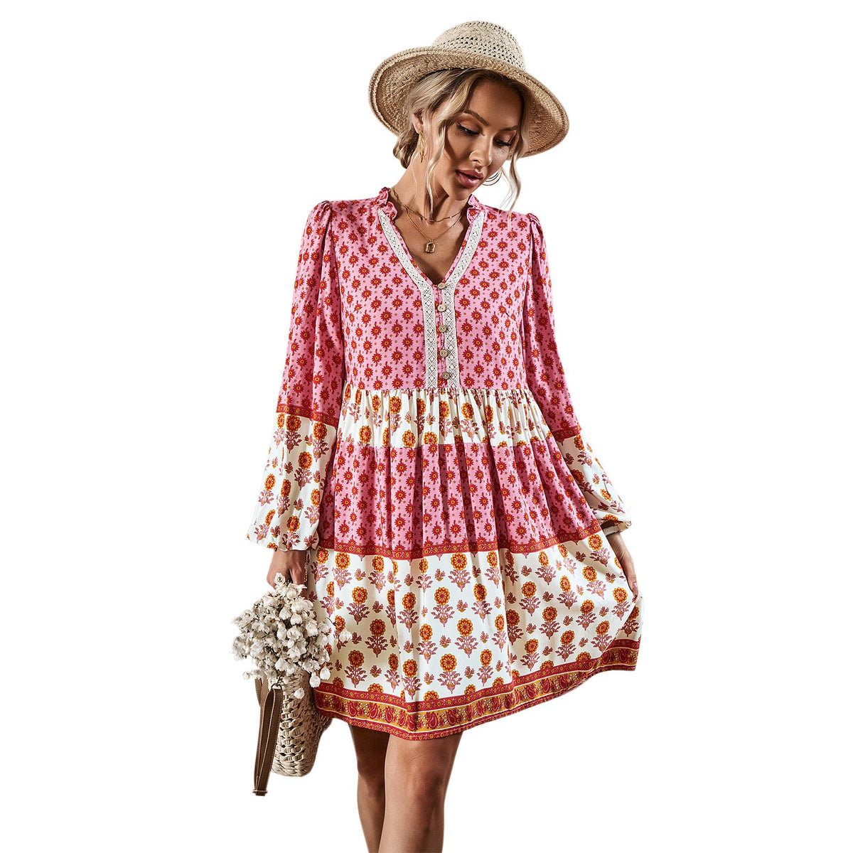 Casual Boho Midi Dress