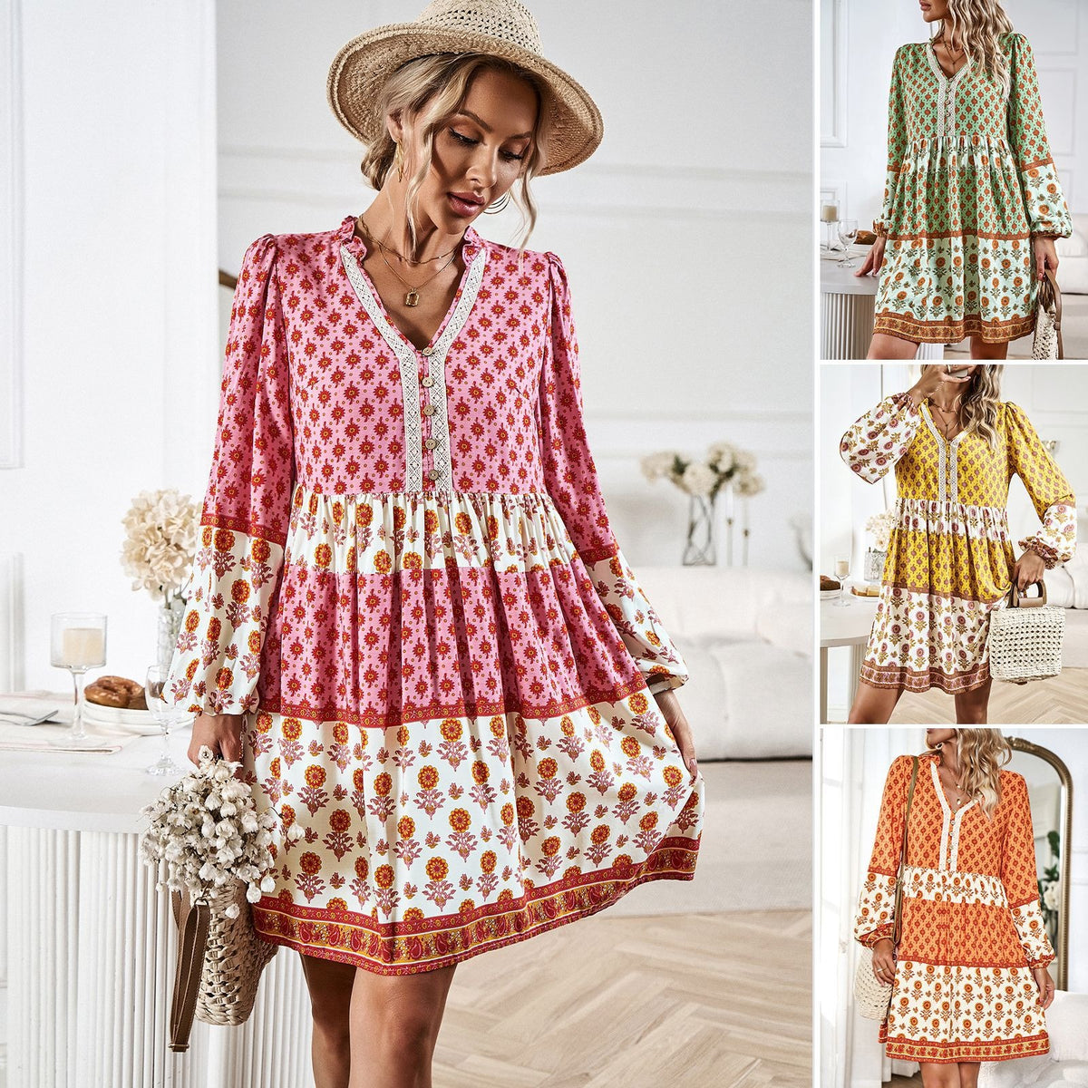 Casual Boho Midi Dress