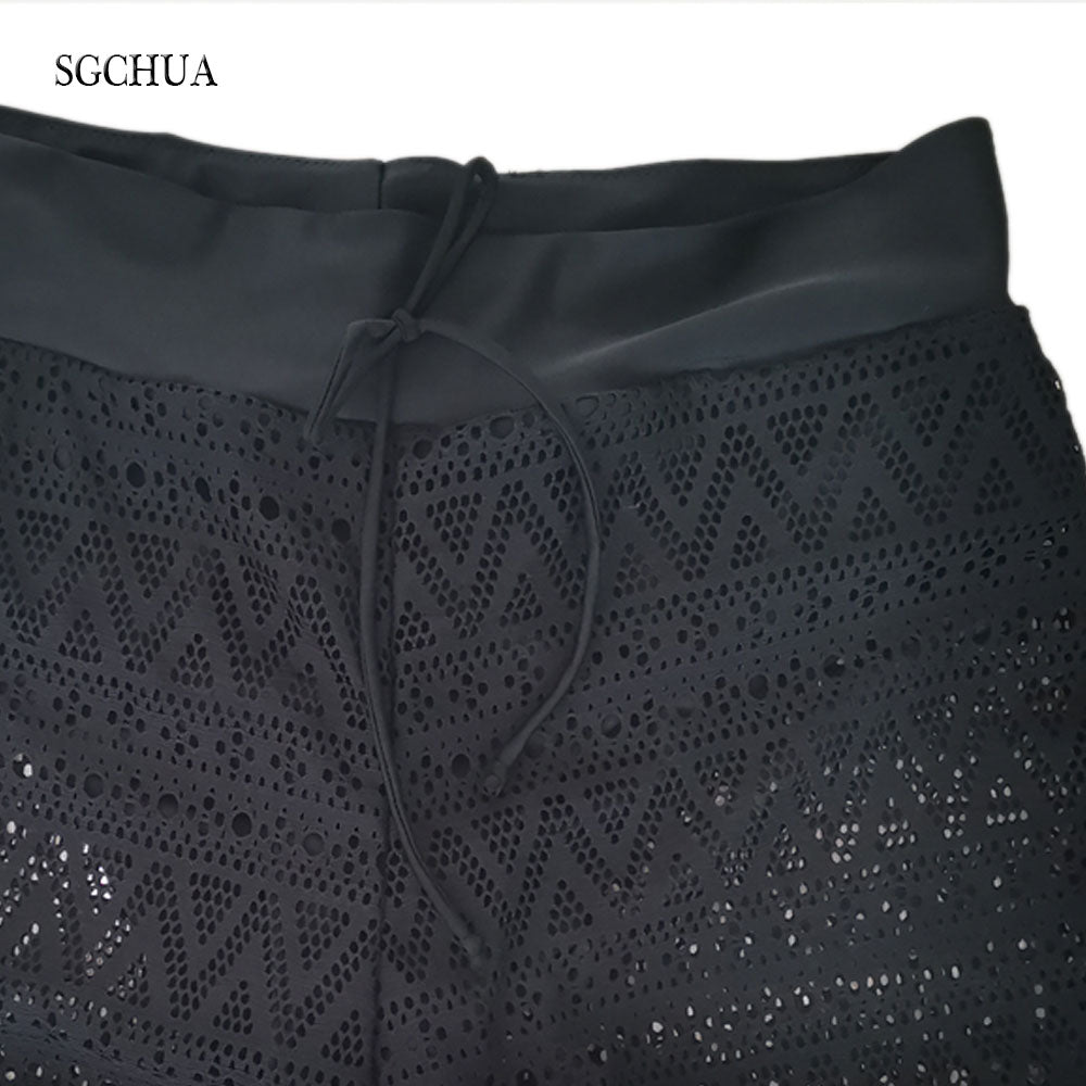Lace Swim Shorts