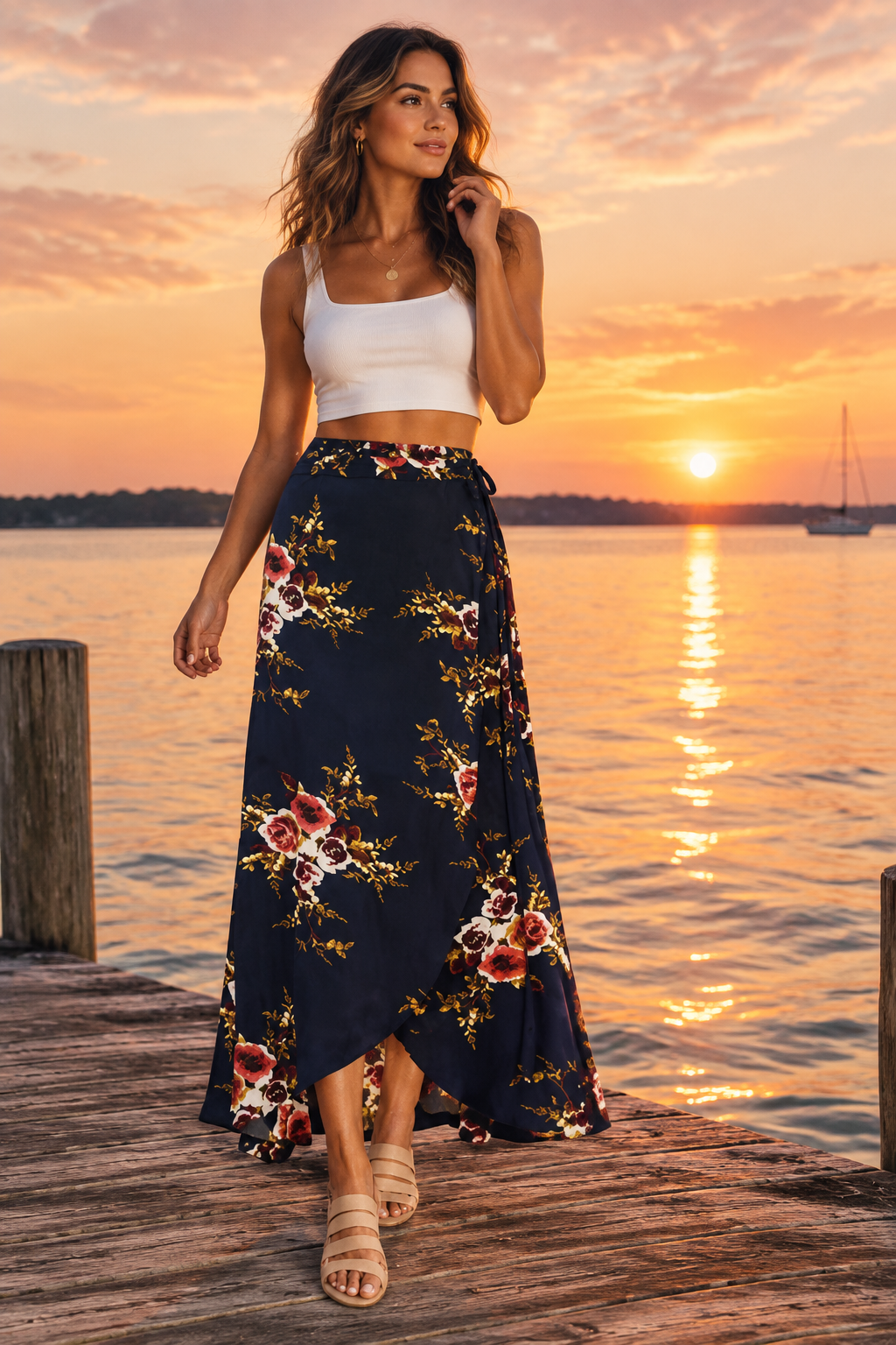 Navy Floral Dock
