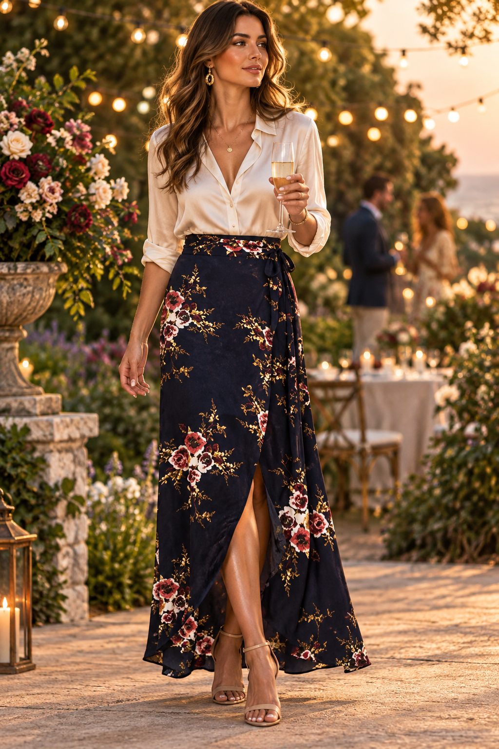Navy Floral Garden