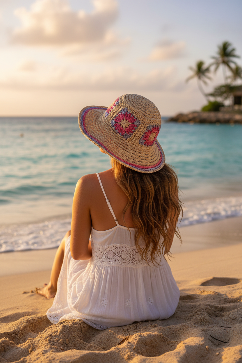 Wide-Brim Crochet Straw Hat – Pinterest Lifestyle